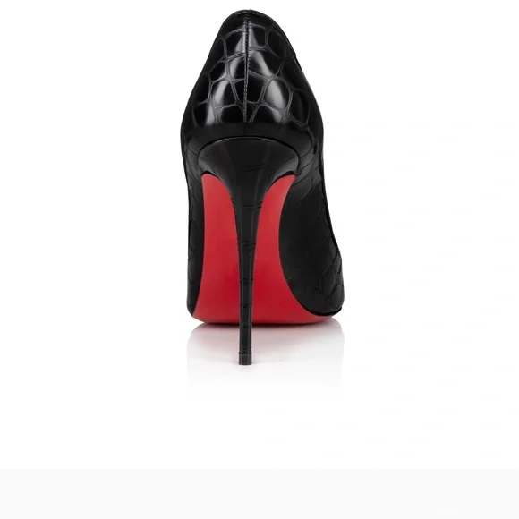 Christian Louboutin Kate 100 mm Red Bottom Pumps Alligator Calf Leather Size 36